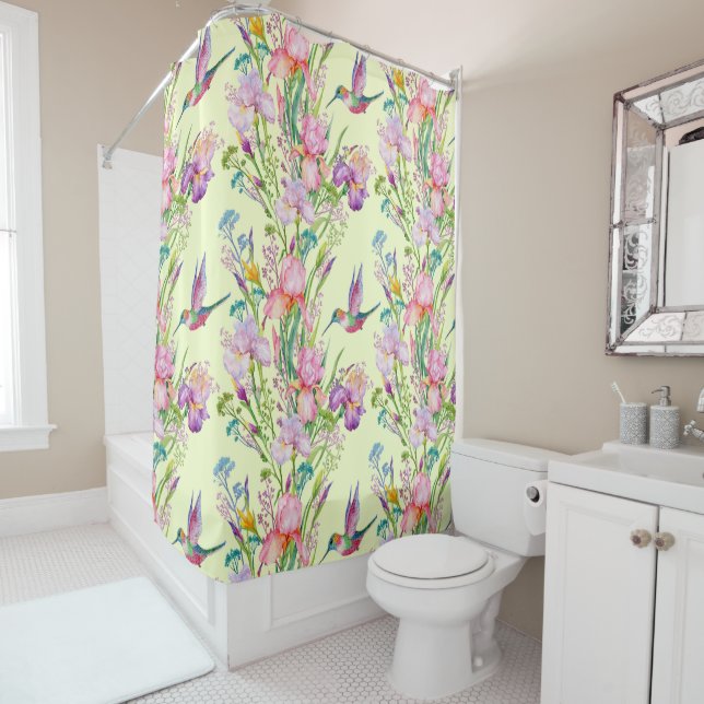 Hummingbirds In Spring Shower Curtain (In Situ)