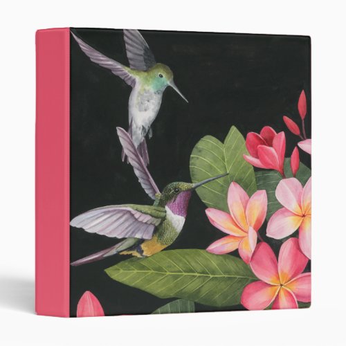 Hummingbirds In the Plumeria 3 Ring Binder