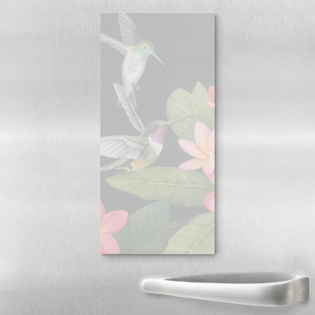Hummingbirds In the Plumeria Magnetic Notepad (In Situ)