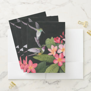 Hummingbirds In the Plumeria Pocket Folder