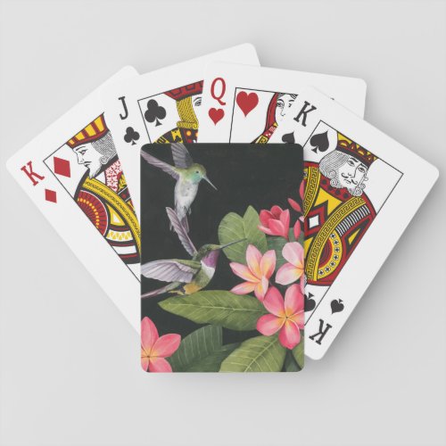 Hummingbirds In the Plumeria Poker Cards