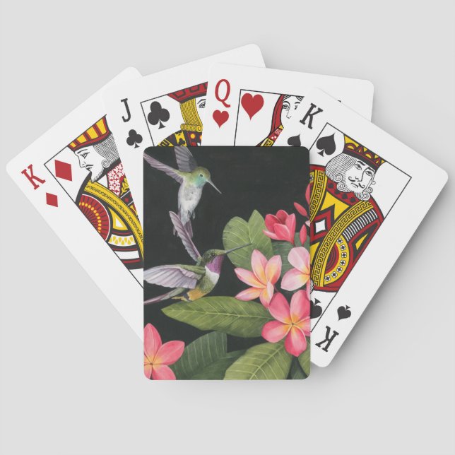 Hummingbirds In the Plumeria Poker Cards (Back)
