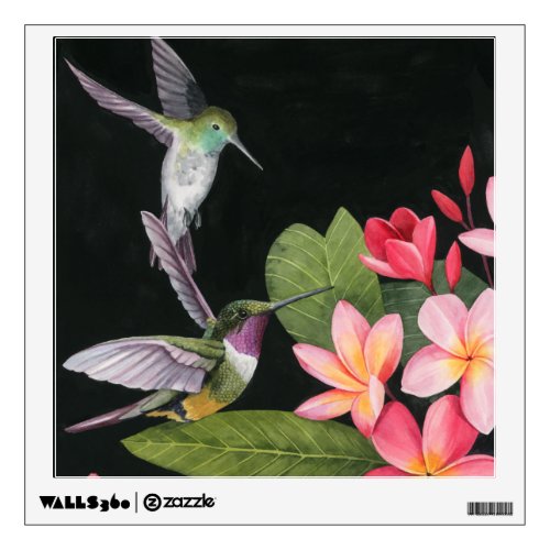 Hummingbirds In the Plumeria Wall Decal