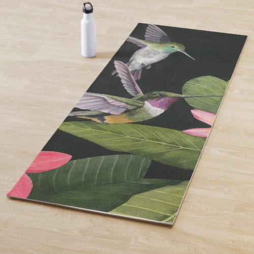 Hummingbirds In the Plumeria Yoga Mat