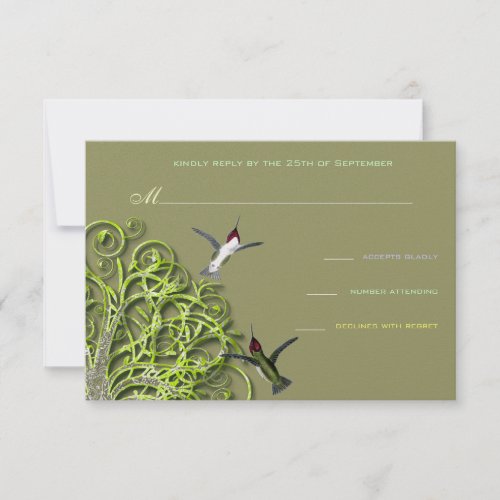 Hummingbirds Lime Tree Wedding Invitation
