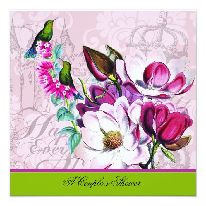 Hummingbirds Magnolias Couple's Shower Invitation | Zazzle.com