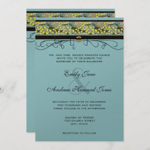 Hummingbirds & Maidenhair Wedding Invitation