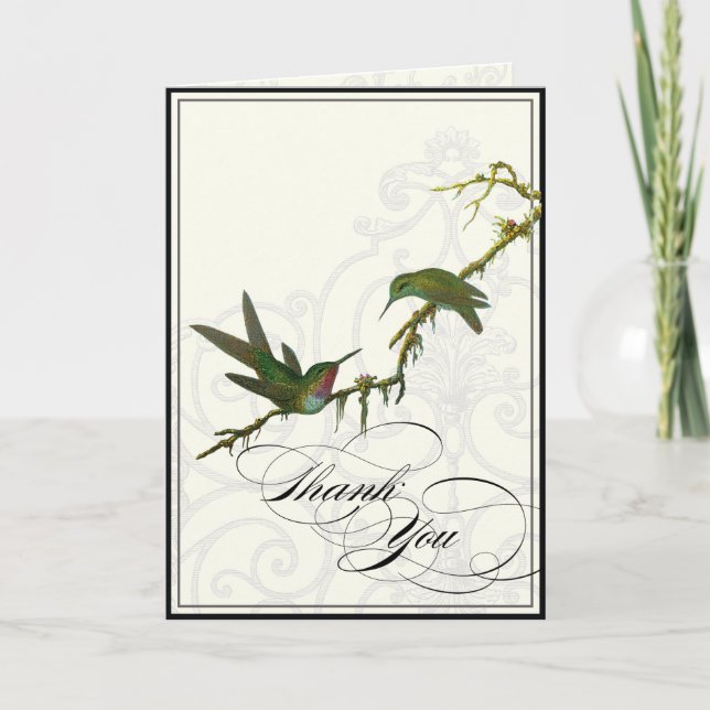 Hummingbirds n Swirls  - Wedding Thank You Notes (Front)