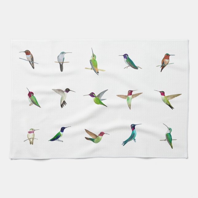 Hummingbirds of California Kitchen Towel (Horizontal)