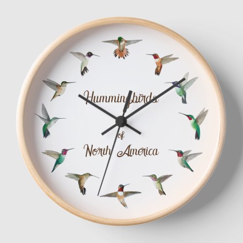 Hummingbirds of North America Clock