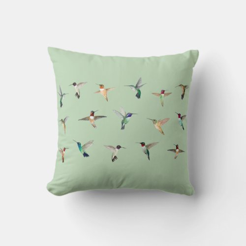 Hummingbirds of North America  Throw Pillow