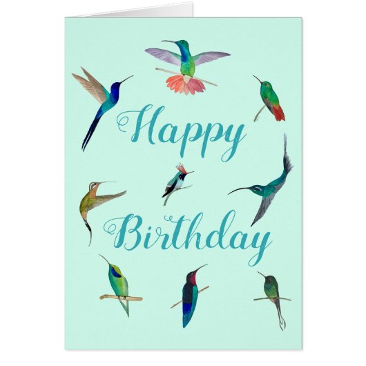 Hummingbirds of Tropical America Birthday Card (Front)