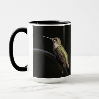 Hummingbirds on Black Mug