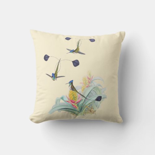 Hummingbirds on Bromeliads Outdoor Pillow 16x16