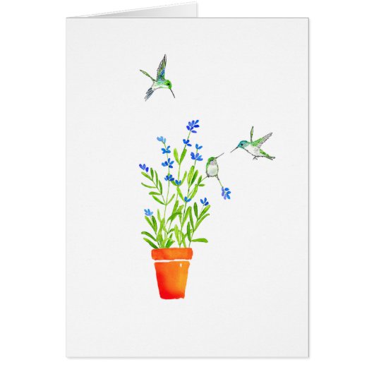 Hummingbirds on Lavender Cards (Front)
