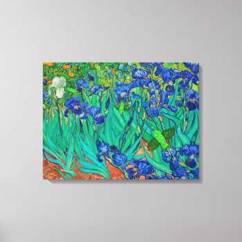 Hummingbirds On Van Gough's Blue Irises Canvas Print by CardArtFromTheHeart at Zazzle