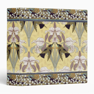 Hummingbirds Orchids Maidenhair Ferns Art Nouveau 3 Ring Binder