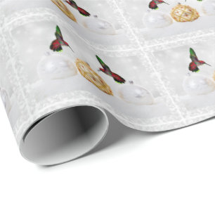 Hummingbirds & Ornaments Wrapping Paper