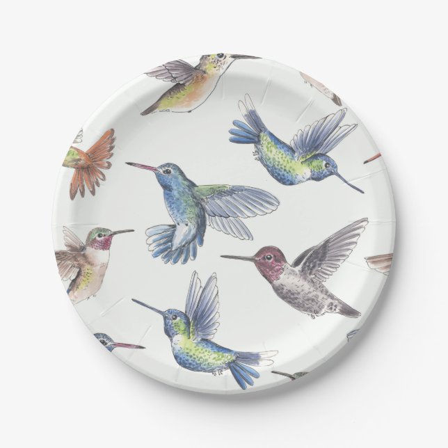Hummingbirds Paper Plates (Front)