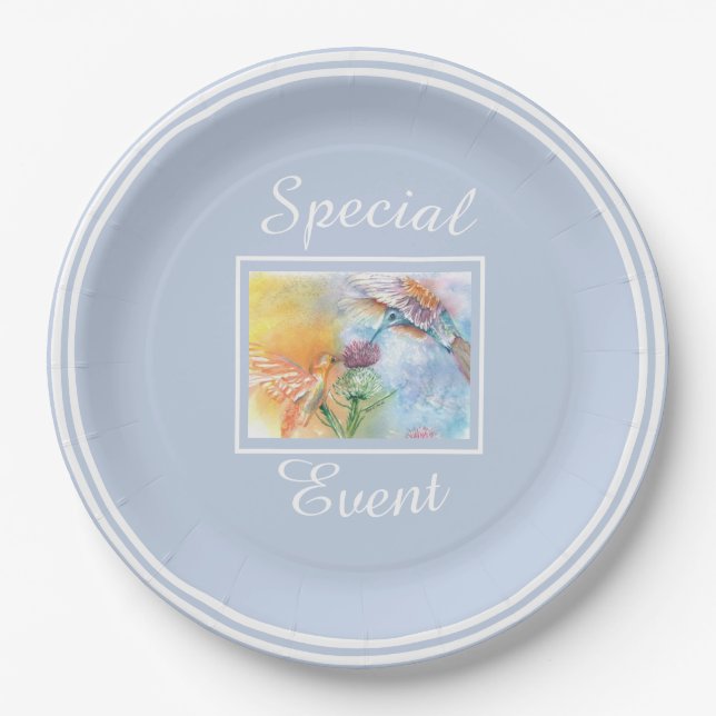 Hummingbirds Paper Plates (Front)