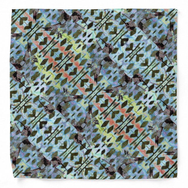 Hummingbirds Pattern Bandana (Front)