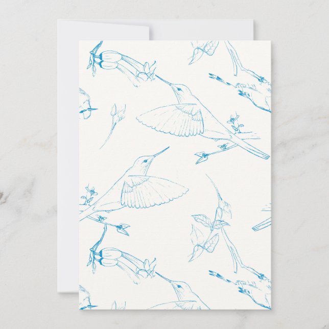 Hummingbirds Pattern Save The Date (Front)