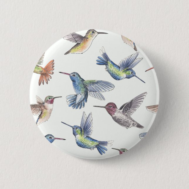 Hummingbirds Pinback Button (Front)