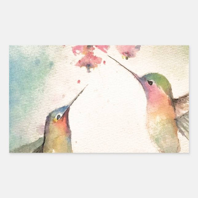 hummingbirds rectangular sticker (Front)