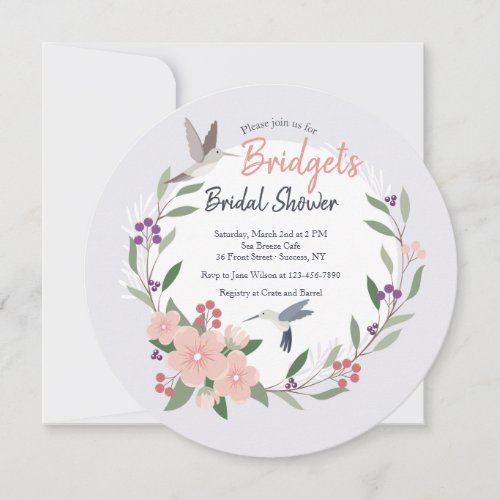 Hummingbirds Round Invitation