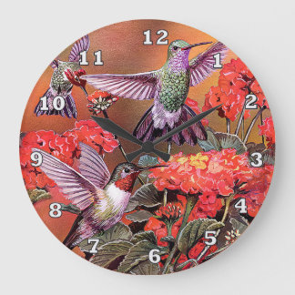 Hummingbirds Round (Large) Wall Clock