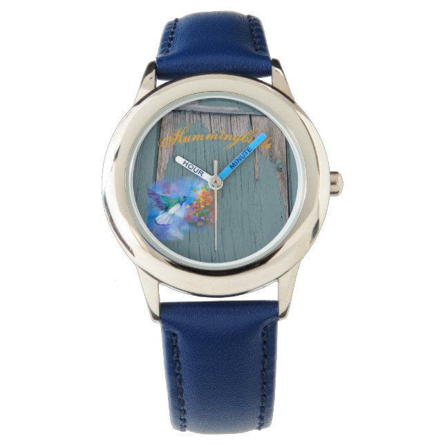Hummingbirds, rustic, vintage women's watch  (Front)