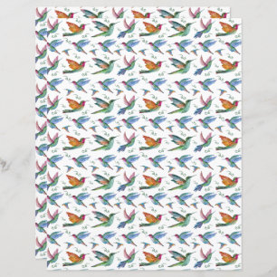 Hummingbirds Scrapbook Paper