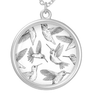 Hummingbirds Silver Plated Necklace