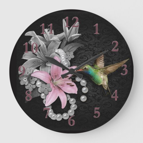 Hummingbirds Song Large Clock