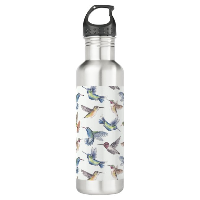 Hummingbirds Stainless Steel Water Bottle (Front)