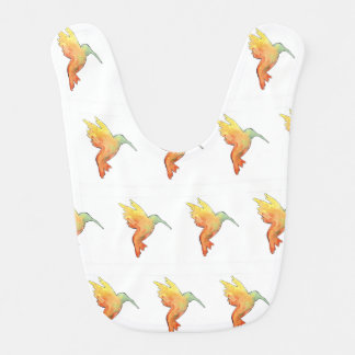 Hummingbirds take flight fabric bib