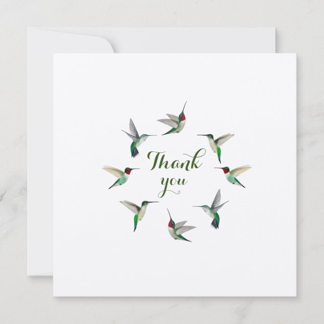 Hummingbirds Thank You Card (Front)