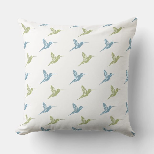 Hummingbirds Throw Pillow (Front)