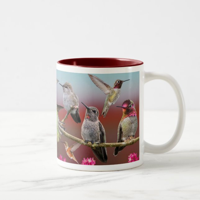 Hummingbirds Two-Tone Coffee Mug (Right)