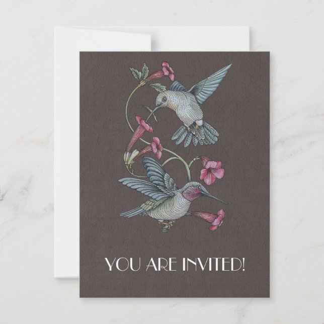 Hummingbirds & Vine Invitation (Front)