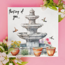 Hummingbirds | Water Fountain | Flowers