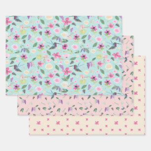 Hummingbirds Watercolour Gift Wrap Set
