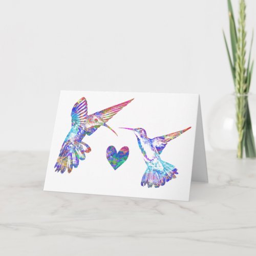 Hummingbirds Wedding Card