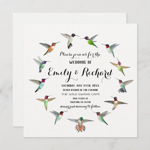 Hummingbirds Wedding Invitation