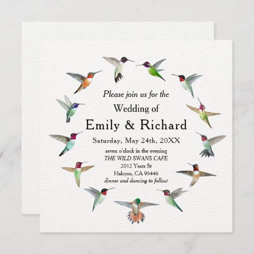 Hummingbirds Wedding Invitation
