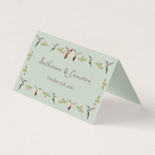 Hummingbirds Wedding Place Cards