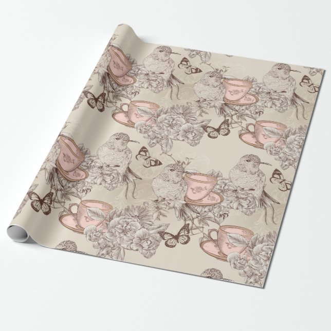 Hummingbirds Wrapping Paper (Unrolled)