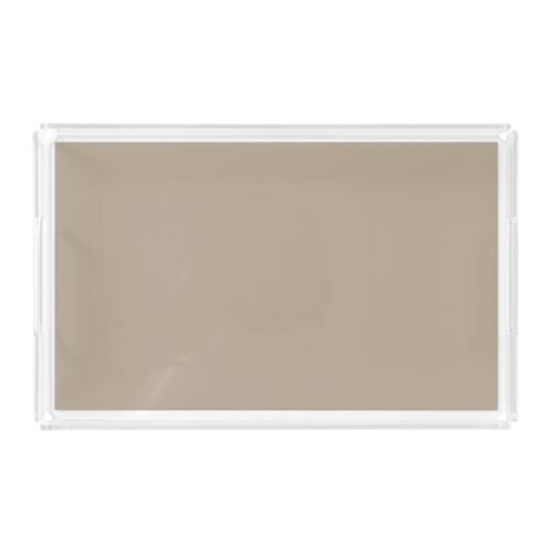 Hummus Beige Light Brown Neutral Solid Color Acrylic Tray