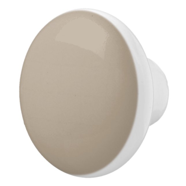 Hummus Beige, Light Brown Neutral Solid Color Ceramic Knob (Right)