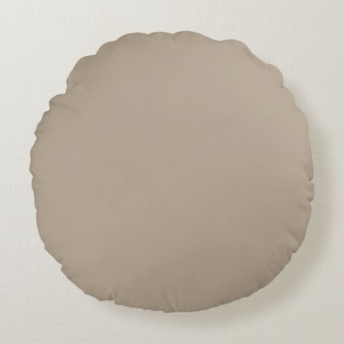 Hummus Beige Light Brown Neutral Solid Color Round Pillow